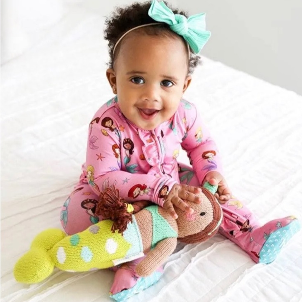 NWT Posh Peanut Mermaid Footie 9-12M Mermaids Pink - Picture 2 of 9